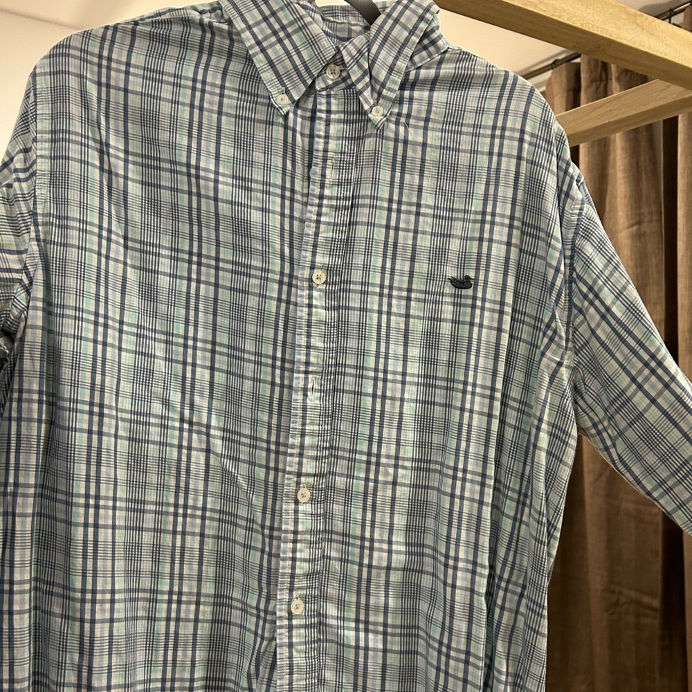 Men's Blue Plaid Shirt